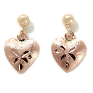 Michael Anthony Jewelry® 14K Rose Gold Heart Shaped Drop Earrings at