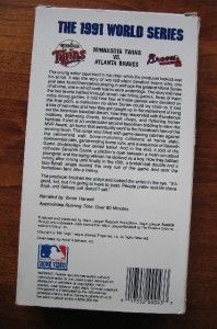 VHS Tape 1991 World Series Minnesota Twins Atlanta Braves Major League