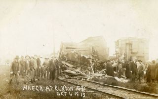  1913 Elkton SD Train Wreck RR RPPC Real Photo