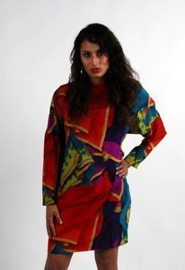 Ellen Tracy Dress Vintage Multicolor