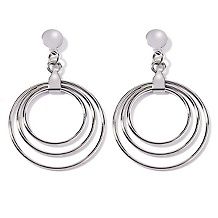  19 95 stately steel beaded gem curved linear drop earrings $ 19 95