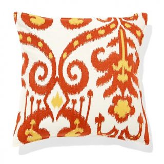  Handa Orange Rust Embroidered 17 Ikat Pillow
