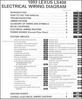  LS 400 Wiring Diagram Manual Original LS400 Electrical Schematic 93