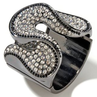 Justine Simmons Jewelry Pavé Swirl Design Cuff Bracelet at