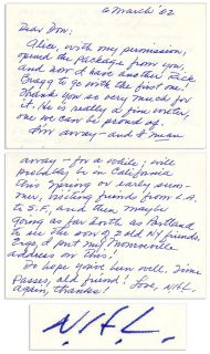  Harper Lee RARE Autograph Letter Signed