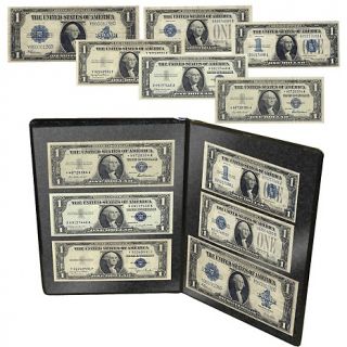 Dollar Silver Certificate Bill 6 piece Set in Portfolio