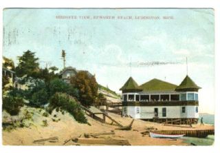 epworth beach postcard ludington michigan 1908