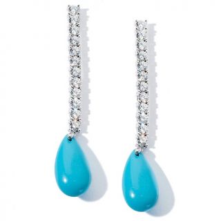 Jean Dousset 2.4ct Absolute™ Simulated Turquoise Drop Earrings at