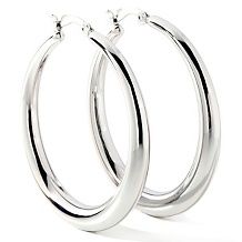  14 95 stately steel crystal accented inside outside hoops $ 26 95