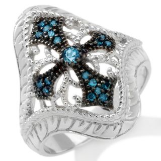  and blue diamond sterling silver cross ring rating 31 $ 54 90 s h