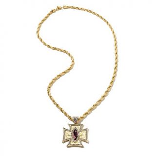  & Rock by Loree Rodkin Maltese Cross Hammered Pendant with 32 Chain