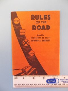 HS450 Early Rules of The Road Illinois Edward J Barrett Sec State