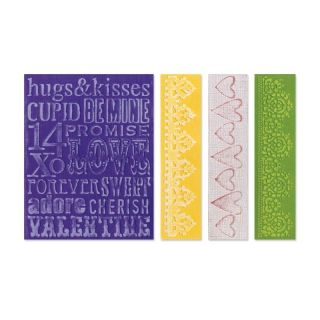Sizzix Texture Fades Embossing Folders 4pk Valentine Background