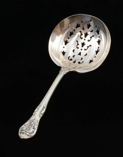 GORHAM Sterling King Edward Pierced Serving Nut Spoon With Mono