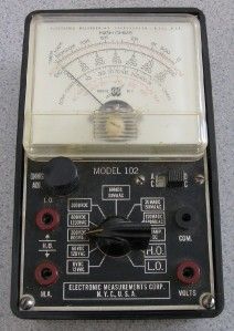 Vintage EMC Model 102 Volometer Testing Equipment Meter