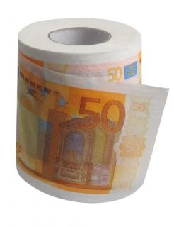 Euro Dollar Bill Money Printed Toilet Paper Novelty Tissue Roll Gag