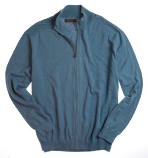 Perry Ellis Mens Long Sleeve Full Zip Sweater Captains Blue XL