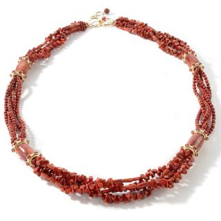  Boutique Bounkit Boutique Red Coral and Agate Multistrand 40 Necklace