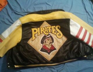 Jeff Hamilton Vintage Leather Pittsburgh Pirates Jacket Rare MLB size