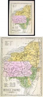 1852 Boynton Map Mid Atlantic New York Pennsylvania MD
