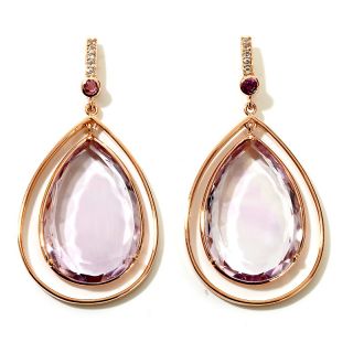 Jewelry Earrings Drop Rarities 36.44ct Multigem Rose Vermeil Drop