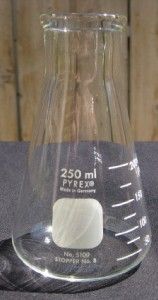 Pyrex 5100 250ml Wide Mouth Erlenmeyer Flask Stopper 8 Used