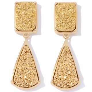 ChristineDarren Triangular Golden Drusy Drop Earrings