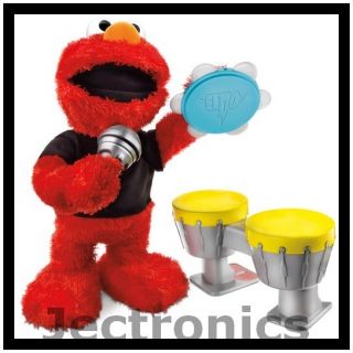  Lets Rock Elmo Playskool Singing Doll Drum Set Microphone
