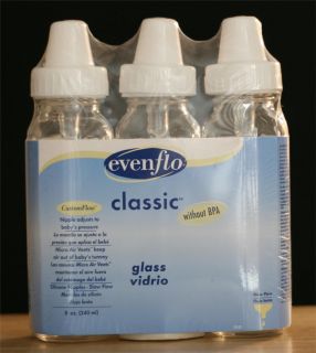 New Evenflo Glass Baby Bottles 8oz BPA Free