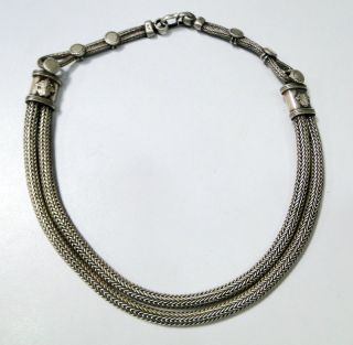 Vintage Ethnic Tribal ERT EHS Sterling Silver Necklace Choker