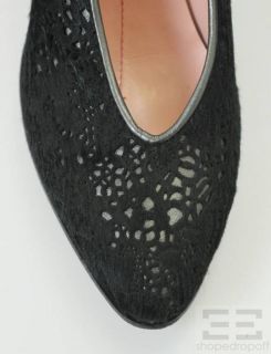 Eileen Shields Black Cut Out Pony Hair Wedges Size 38