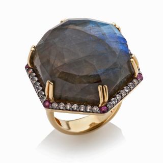 Jewelry Rings Gemstone Treasures of India Labradorite and