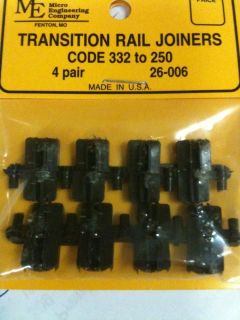 Micro Engineering G 26006 Trans Rail Joiners Plastic Insulated Code