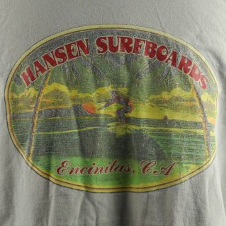 Hansen Surfboards Encinitas CA Oahu North Shore Mens T shirt XL Beige
