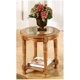 Peters Revington Marion County Round End Table in Ginger Oak 3912
