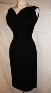 Black Silk 1950s Vintage Grenelle Estevez Couture Cocktail Dress