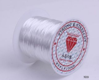 1x 10m 0.8mm white Crystal Elastic Cord Jewelry Beading Stretchy