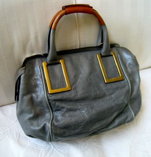 NWT Chloe Ethel Leather Satchel Neutral Gray Leather Handbag 1395 Tres