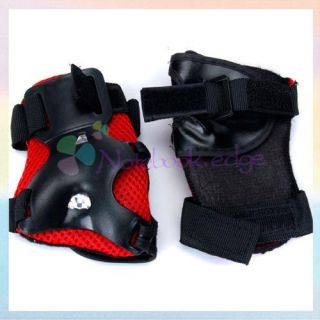  Cycling Skateboard Knee Elbow Wrist Protective Pad Gear Red