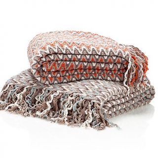  Throw Blankets Vern Yip Home 50 x 60 ZigZag Woven Throw with Fringe