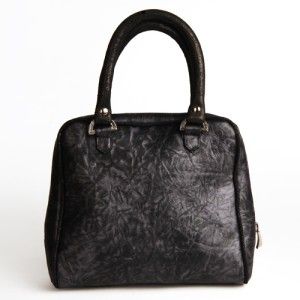 Kippys Maggie Pie Heart Overlay Leather Studded Satchel Handbag Dark