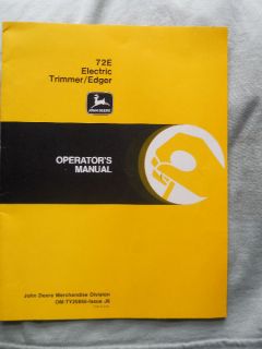 John Deere Electric Trimmer Edger 72 E Operators Manual JD