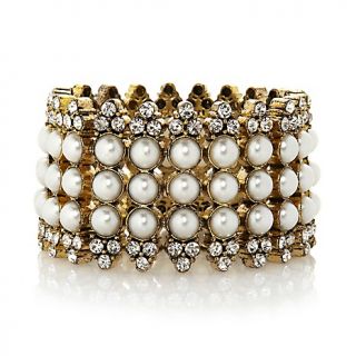  simulated pearl and crystal row stretch bracelet rating 2 $ 64 95 or 2
