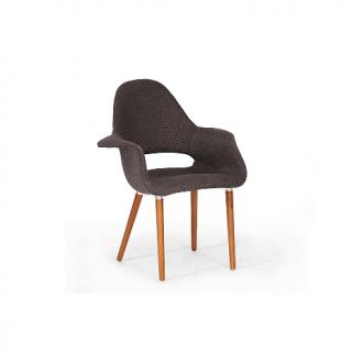 Forza Dark Brown Fabric Mid Century Modern Arm Chair   Set of 2