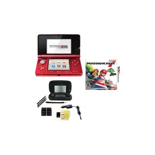Nintendo Nintendo 3DS Flame Red System Bundle with Mario Kart 7 Game