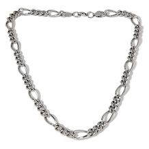 men s stainless steel figaro link necklace $ 49 00