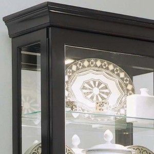 Evansville Curio Cabinet 2 Way Sliding Glass Doors 6 Shelves Black