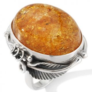 Age of Amber Age of Amber Honey Amber Large Swirl Sterling Silver Ring