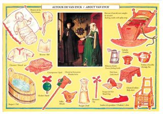  Portrait and Household Items by Jan Van Eyck Art Postcard