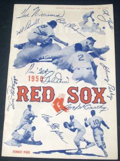 1950 Boston Red Sox vs Detroit Tigers Program